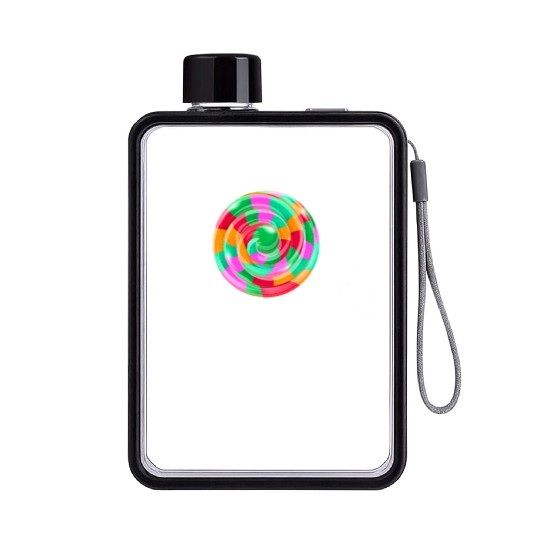 Lollipop Stick Swirl Sweet Candy Flat Water Bottles