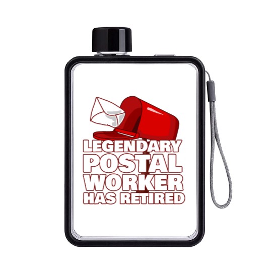 Funny Post Office Retired Postal Worker Gift Idea Flat Water Bottles