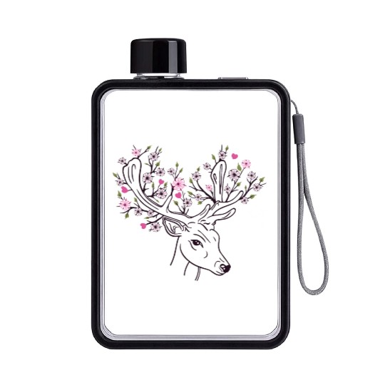 Deer Antler Blossoms Flowers Floral Spring Flat Water Bottles