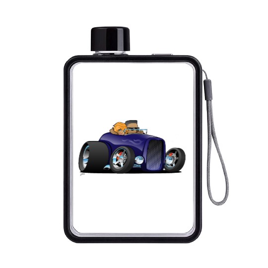 Highboy hot rod deep purple roadster Flat Water Bottles