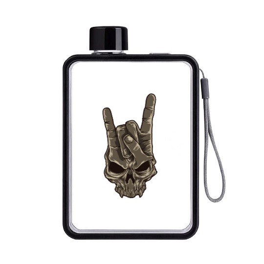 Devil Horns Sign | Heavy Metal Hand Gesture Music Flat Water Bottles