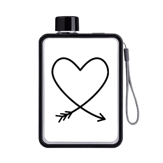 Heart Arrow Love Friendship Gift Idea Flat Water Bottles
