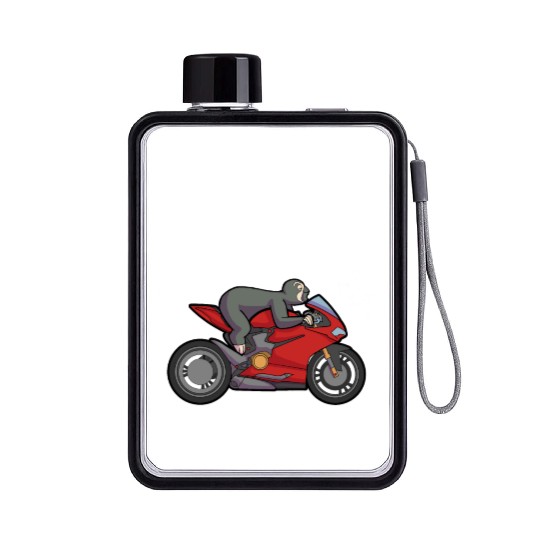 Sloth Racing Team Biker Motorcycle Gift Flat Water Bottles