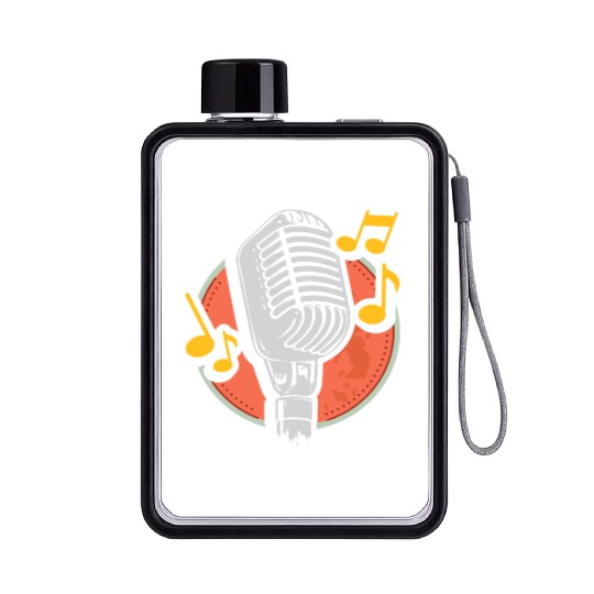 Retro Micro microphone Old School Microphone Flat Water Bottles