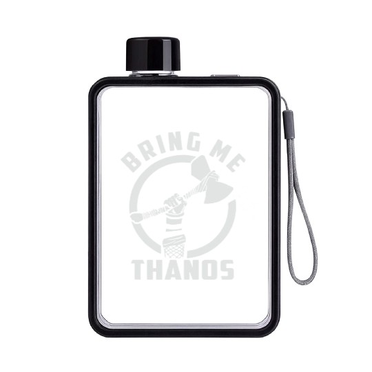 bring me Thanos stormbreaker black and white Flat Water Bottles