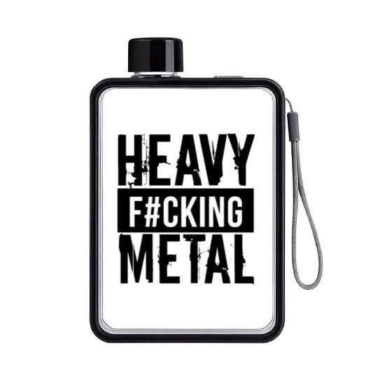 Heavy Fucking Metal funny Flat Water Bottles