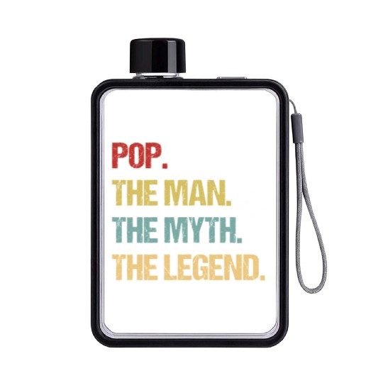 Mens Pop The Man The Myth The Legend design Flat Water Bottles
