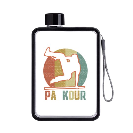 Youth Parkour design for Boys Flat Water Bottles