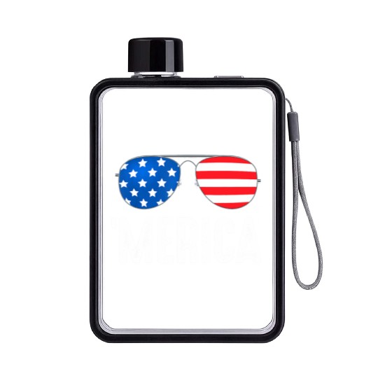 4th of July Merica Flat Water Bottles USA American Pride