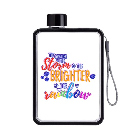 The Greater The Storm The Brighter The Rainbow Flat Water Bottles
