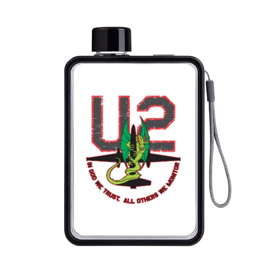 U-2 In God We Trust, All Others We Monitor Flat Water Bottles