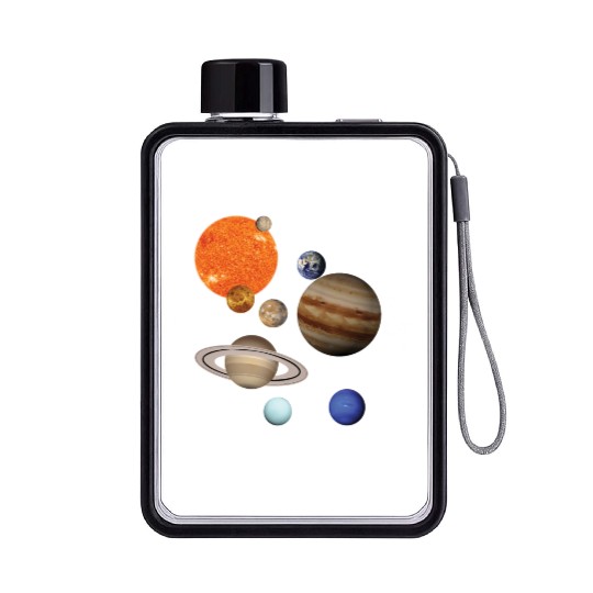 realistic Solar System planet Outer Space Explorer Flat Water Bottles