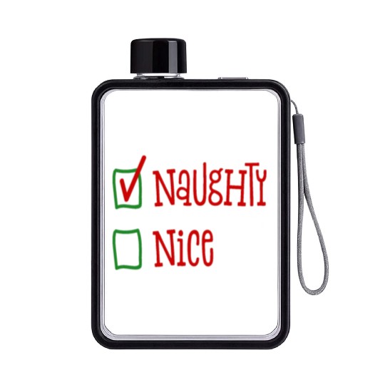 NaughtyNice Christmas Gift Idea Flat Water Bottles