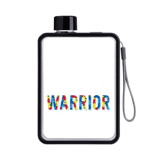 Sister Of A Warrior Family Sis World Autism Flat Water Bottles