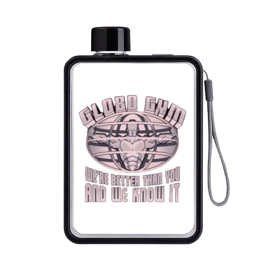 globo gym costume Flat Water Bottles