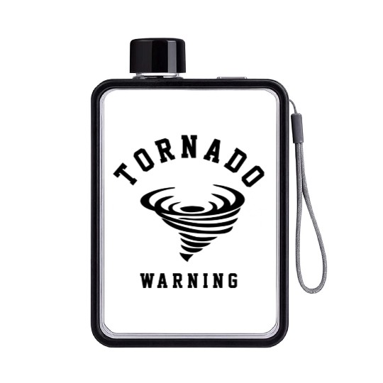 tornado warning Flat Water Bottles