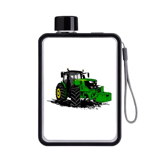 Tractor farmer agriculture farm Flat Water Bottles