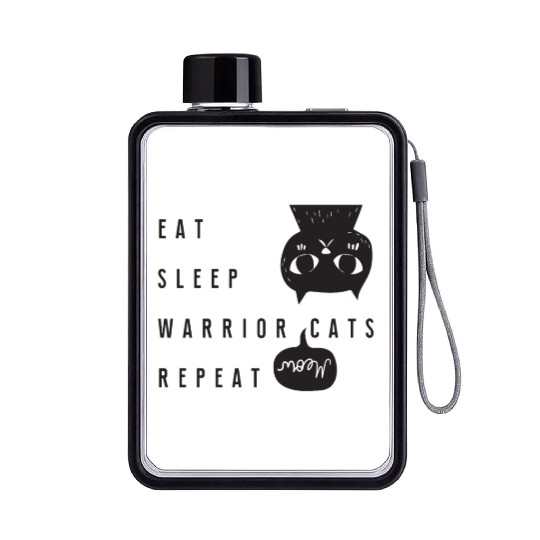 Eat sleep warrior cats repeat Flat Water Bottles