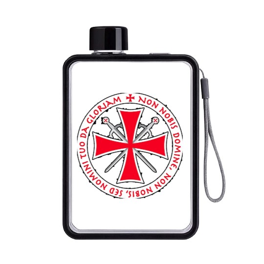Knights Templar Cross Seal Flat Water Bottles