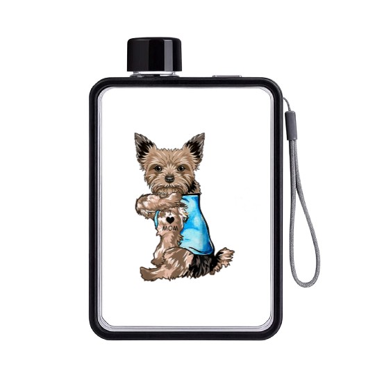 Yorkie Dog Tattoo I Love Mom Mothers Day Gifts T S Flat Water Bottles