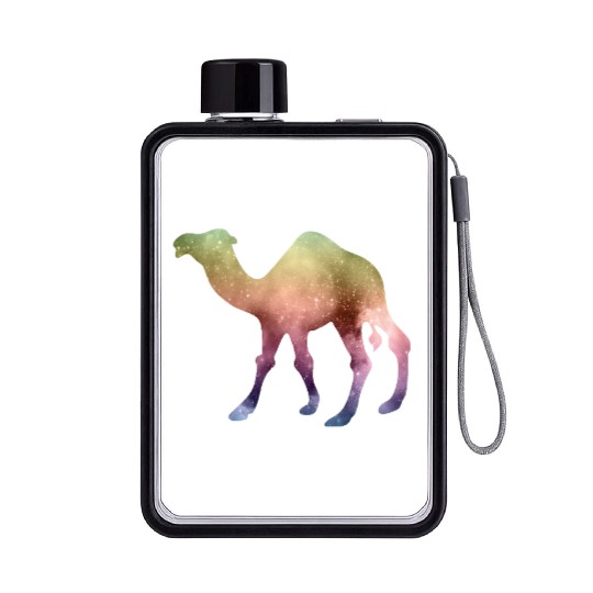 camel and galaxy nature Flat Water Bottles