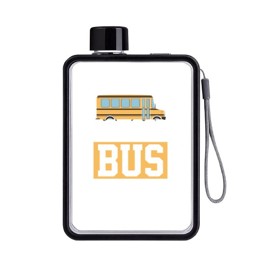Bus Driver School Bus Flat Water Bottles