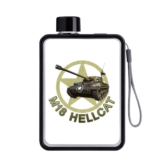 M18 Hellcat WW2 American Tank Destroyer Flat Water Bottles