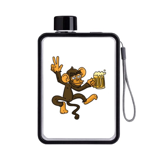 DRUNK MONKEY Beer Flat Water Bottles
