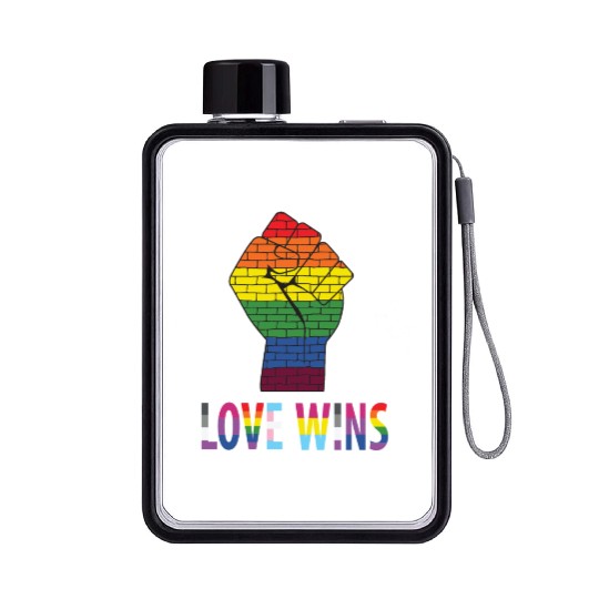 Love Wins Gay Pride Flat Water Bottles