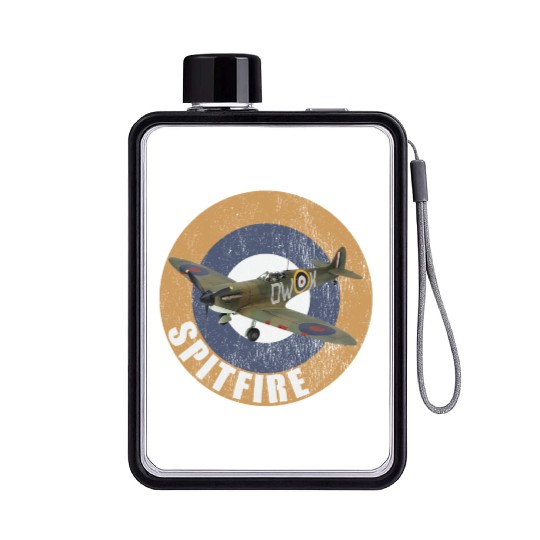 Famous WW2 Planes Supermarine Spitfire Flat Water Bottles
