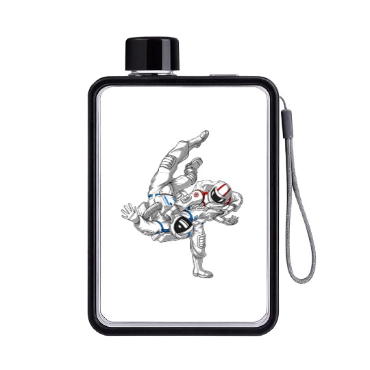 Jiu-Jitsu Astronaut Flat Water Bottles