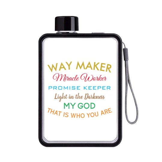 Way Maker miracle worker promise keeper light Flat Water Bottles