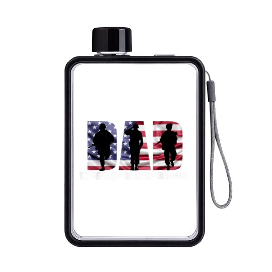 Dad The Veteran The Myth The Legend - Father's Day Flat Water Bottles