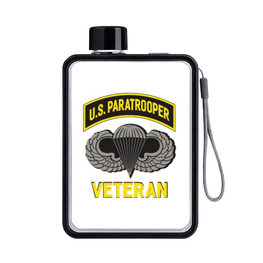 Us Paratrooper Airborne Division Army Veteran Flat Water Bottles