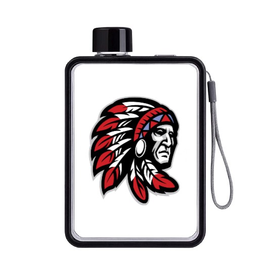 Native American Indian Headdress Flat Water Bottles