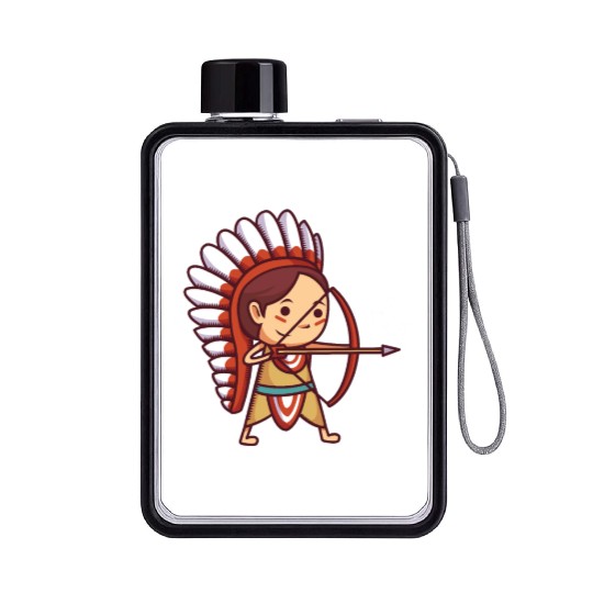 Native American Archer. Flat Water Bottles