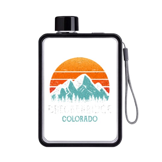 Vintage Breckenridge Flat Water Bottles Retro Sun Mountains