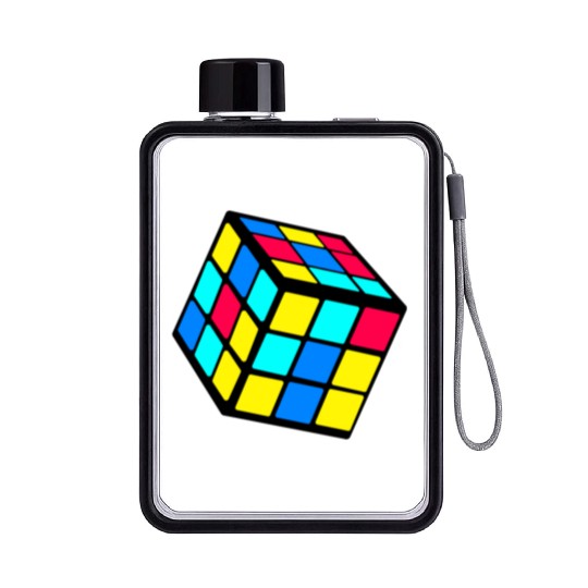 90s 80 Trendy Nostalgia Cube Flat Water Bottles