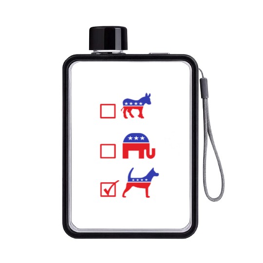 Republican Dog Voting Ballot Paper Democrat Flat Water Bottles