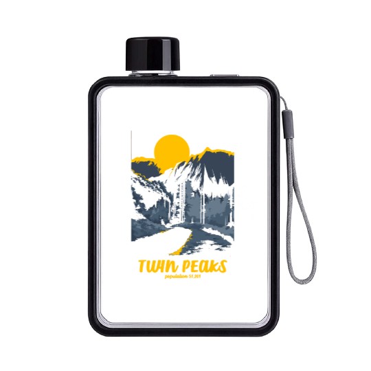 Twin Peaks Welcome To Twin Peaks Poster Flat Water Bottles