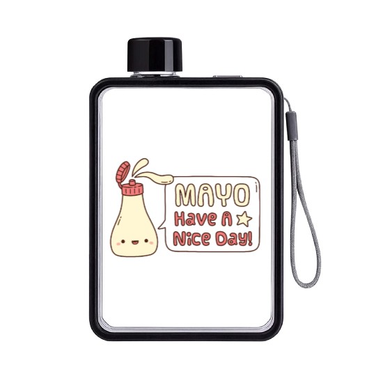 Mayo Have A Nice Day Cute Greeting Doodle Flat Water Bottles