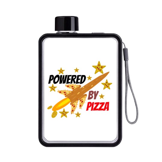 Pizza is my life, pizza, power and rocket. Sticker Flat Water Bottles