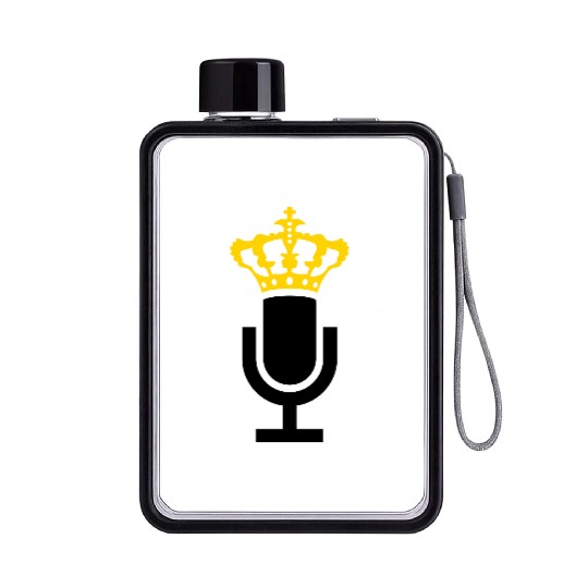 King Microphone Icon Flat Water Bottles