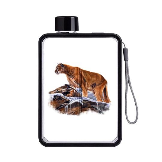 Mountain Lion Cougar Flat Water Bottles
