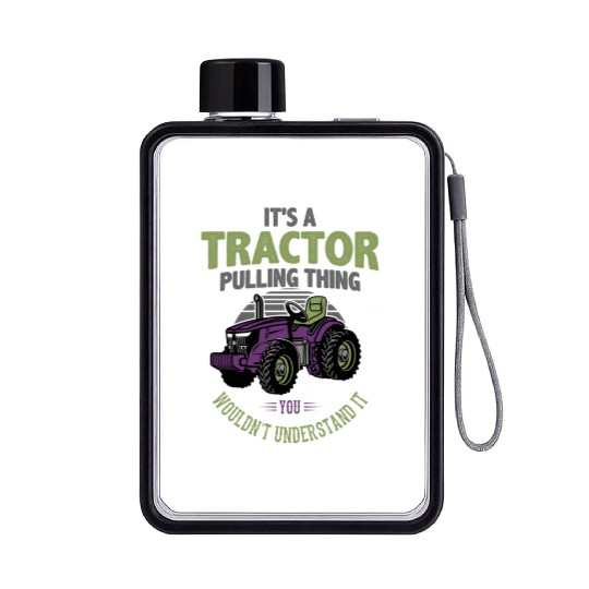 tractor pulling, tractor pulling racing, tractors Flat Water Bottles