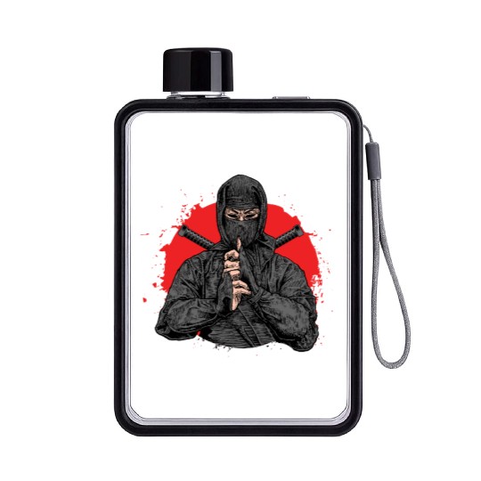 Ninja Samurai Kendo Katana Japan Yakuza Shinobi Flat Water Bottles