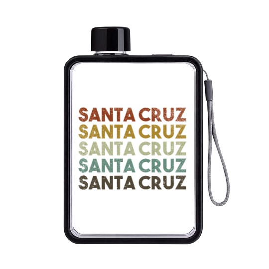 Retro Santa Cruz California Flat Water Bottles