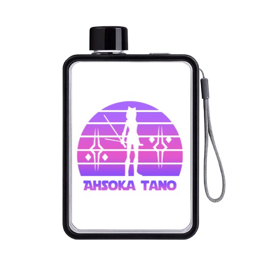 Ahsoka tano - Synthwave Flat Water Bottles