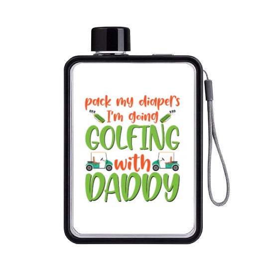 Pack My Diapers Golfing With Daddy Baby Onesie Flat Water Bottles