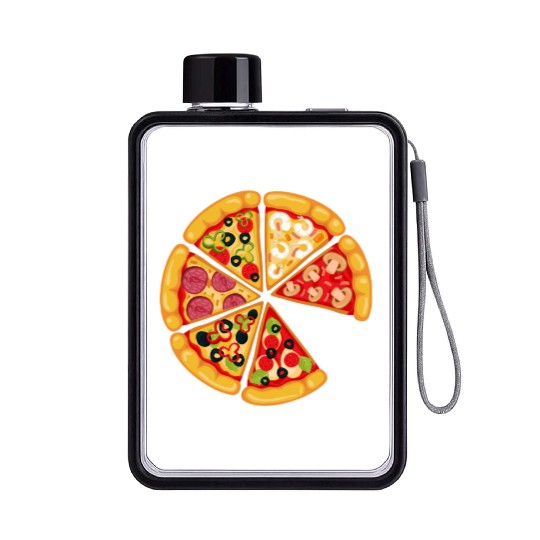 Pizza and Slice Dad and Son Matching Flat Water Bottles